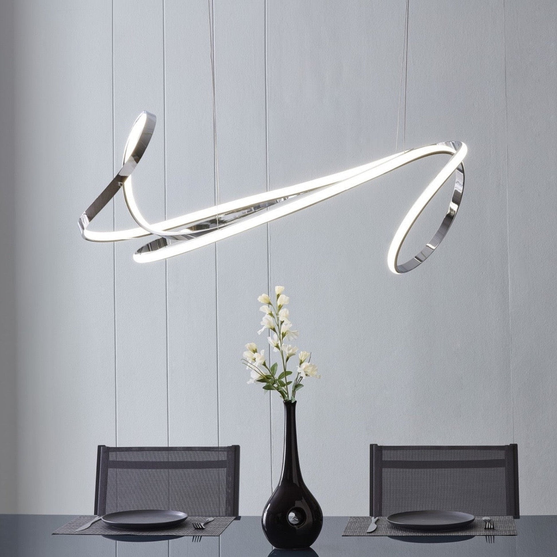 Finesse Decor Moscow 23" Chrome Finish 1-Light LED Chandelier
