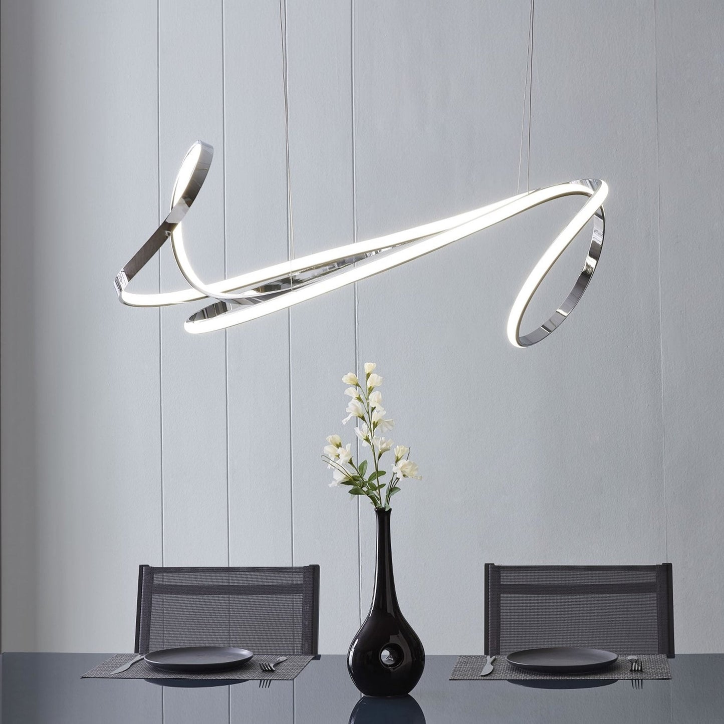 Finesse Decor Moscow 23" Chrome Finish 1-Light LED Chandelier