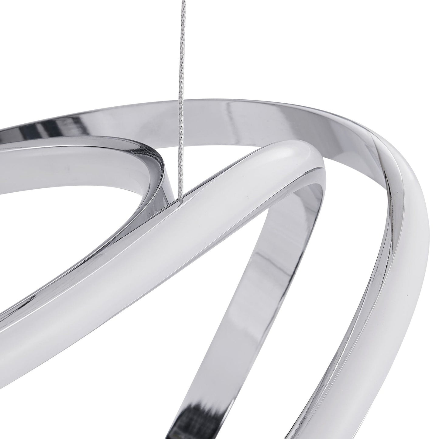 Finesse Decor Moscow 23" Chrome Finish 1-Light LED Chandelier