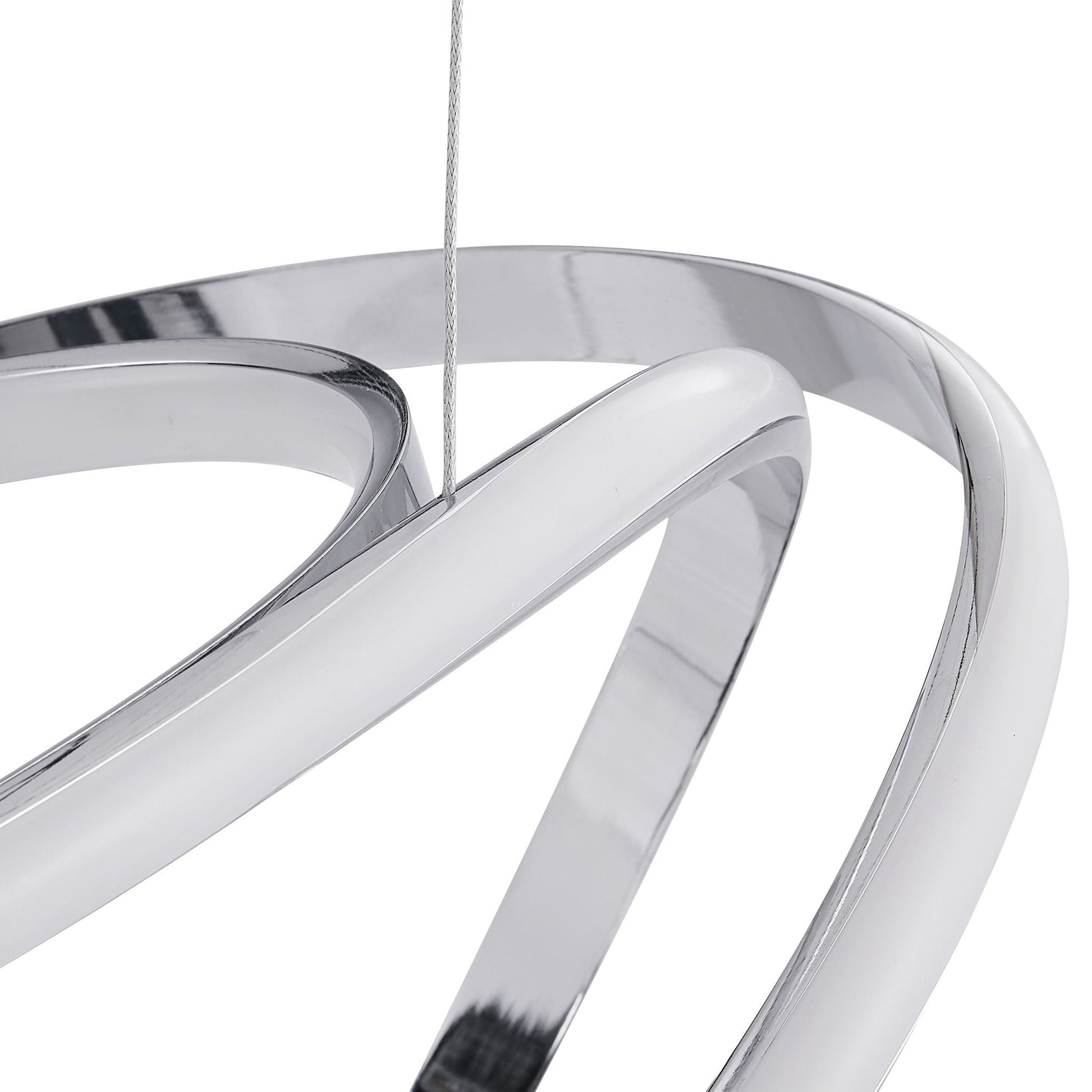 Finesse Decor Moscow 23" Chrome Finish 1-Light LED Chandelier