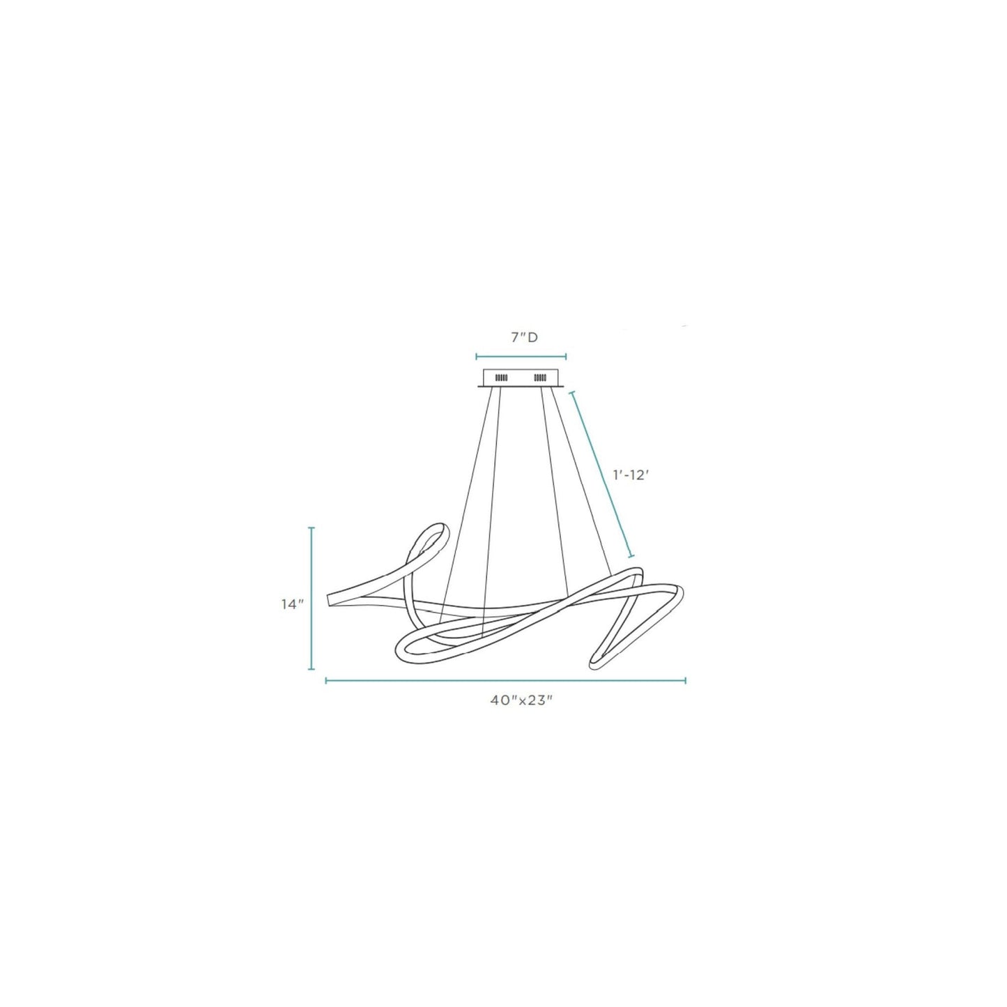 Finesse Decor Moscow 23" Chrome Finish 1-Light LED Chandelier