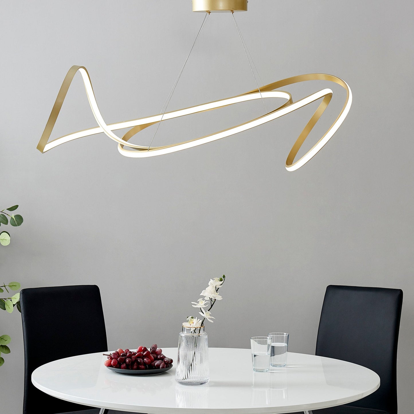 Finesse Decor Moscow 23" Gold Finish 1-Light LED Chandelier