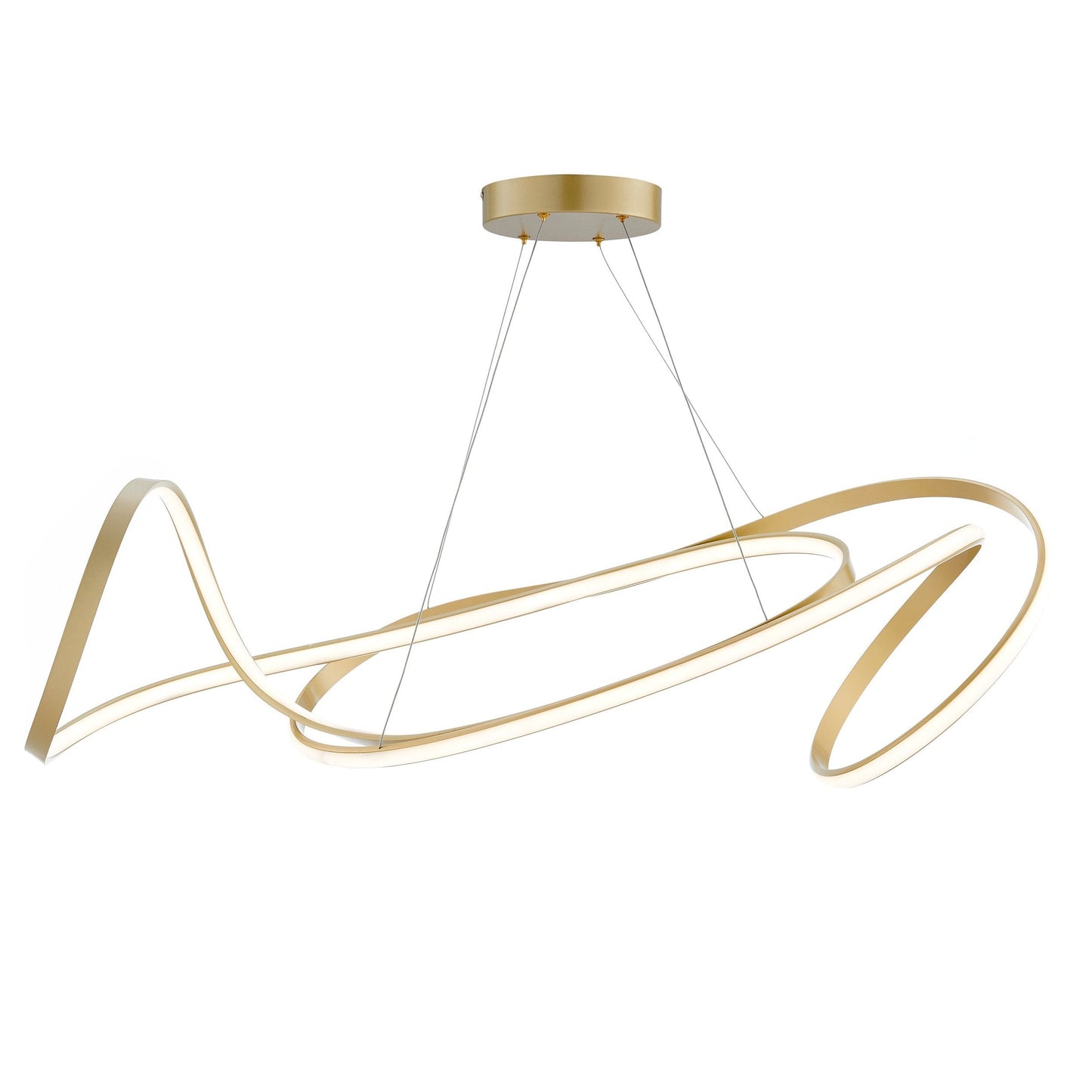 Finesse Decor Moscow 23" Gold Finish 1-Light LED Chandelier