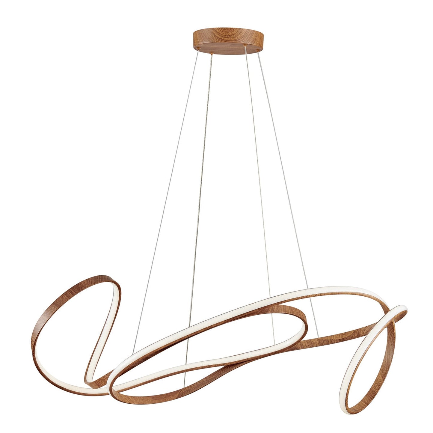 Finesse Decor Moscow 23" W x 14" H Brown Wood Finish 1-Light LED Chandelier