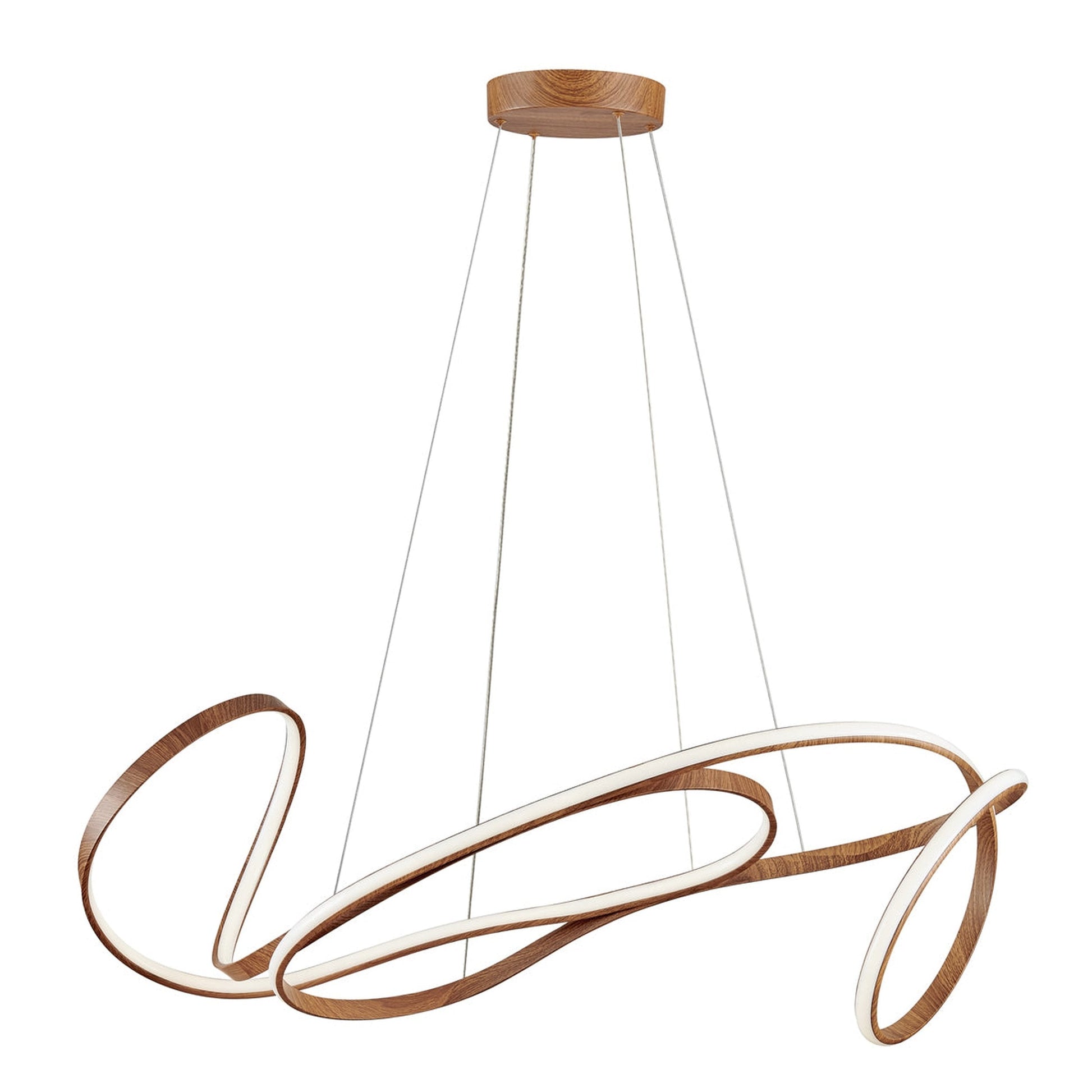 Finesse Decor Moscow 23" W x 14" H Brown Wood Finish 1-Light LED Chandelier