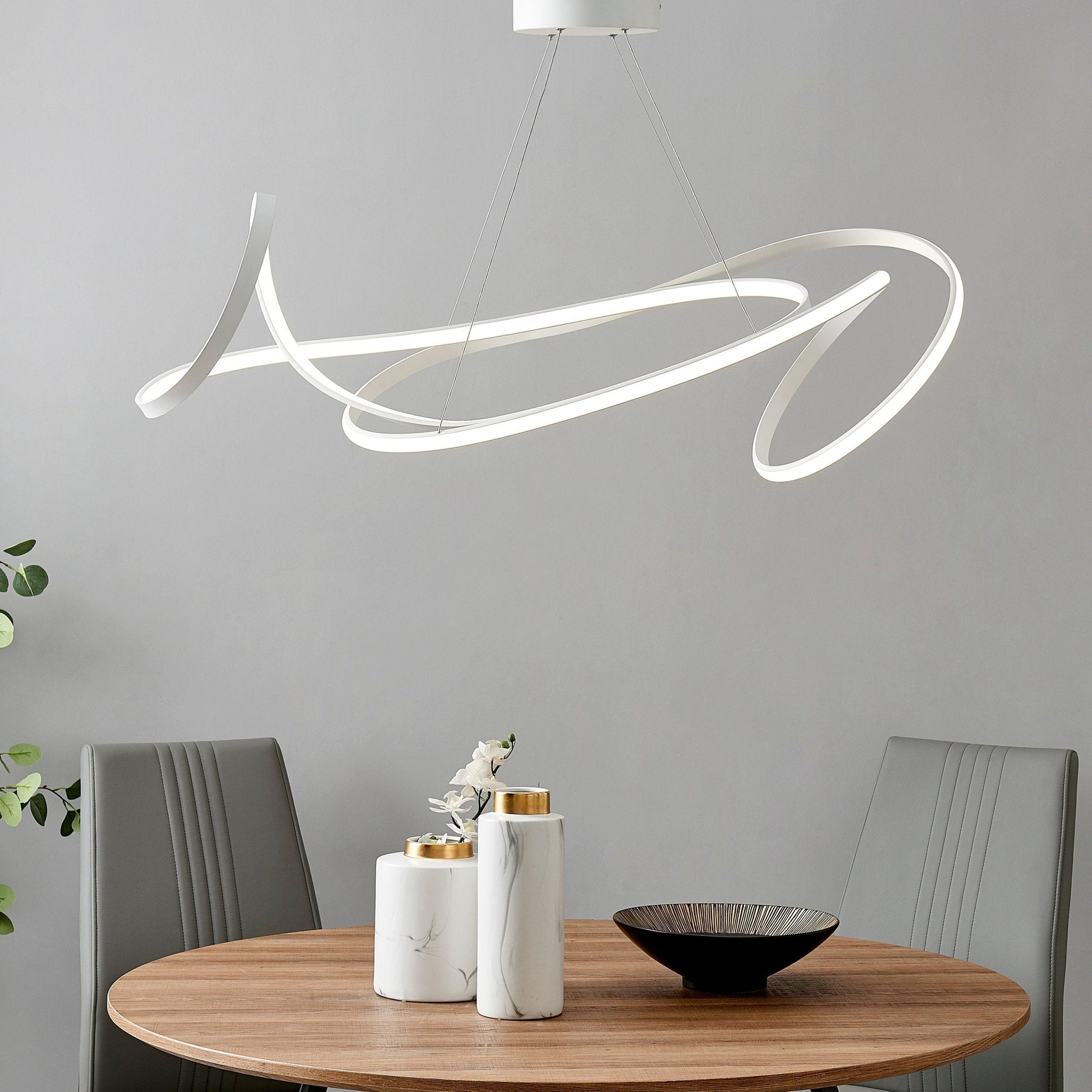 Finesse Decor Moscow 23" White Finish 1-Light LED Chandelier