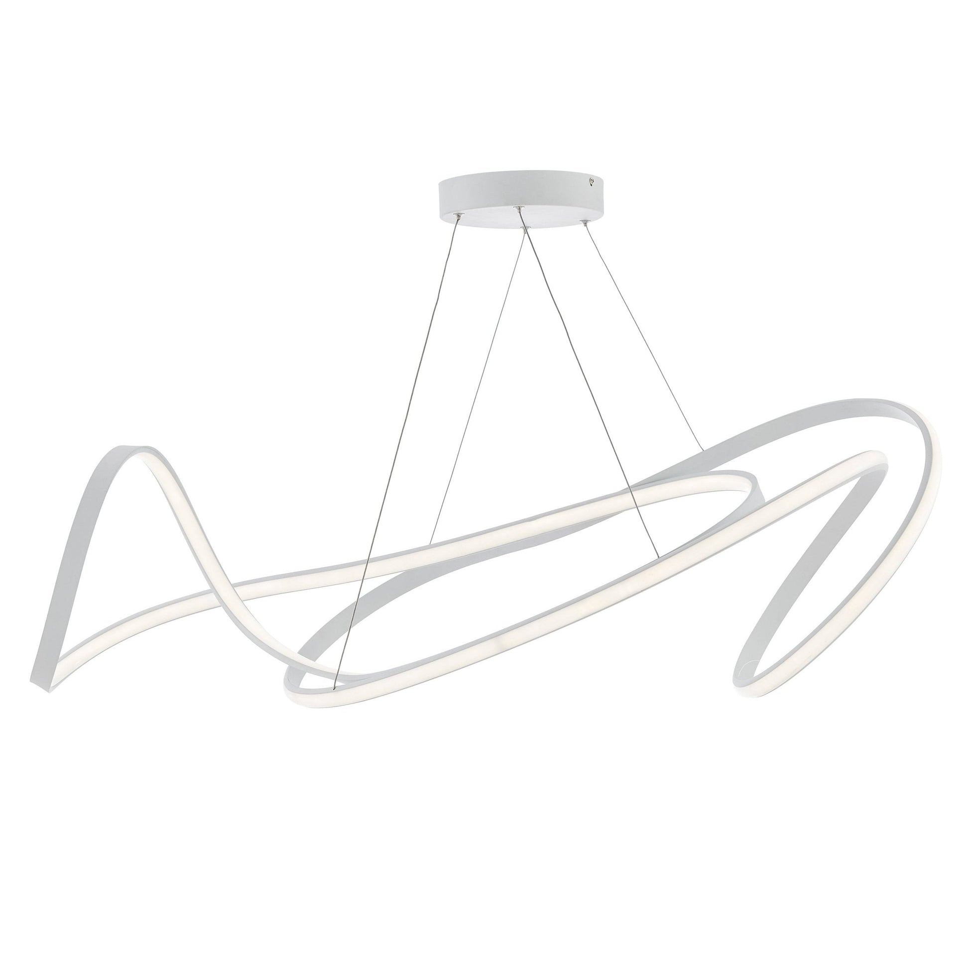 Finesse Decor Moscow 23" White Finish 1-Light LED Chandelier