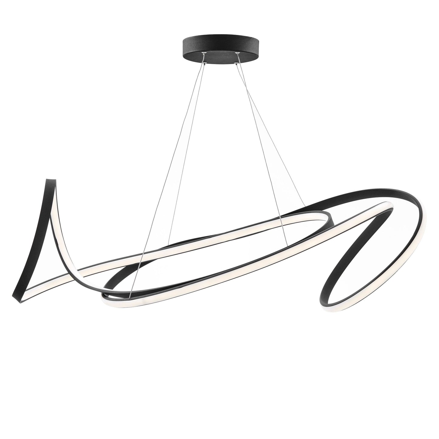Finesse Decor Moscow 33" W x 14" H Black Finish 1-Light LED Chandelier