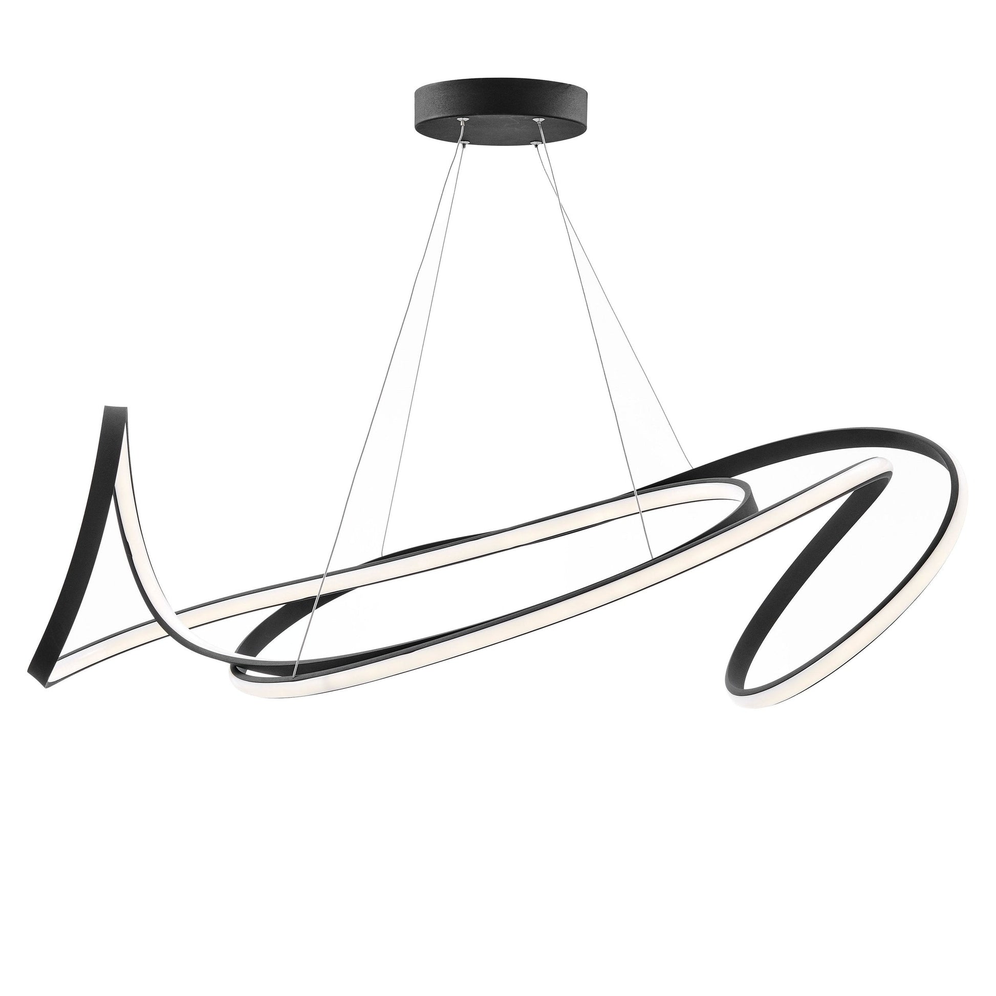 Finesse Decor Moscow 33" W x 14" H Black Finish 1-Light LED Chandelier