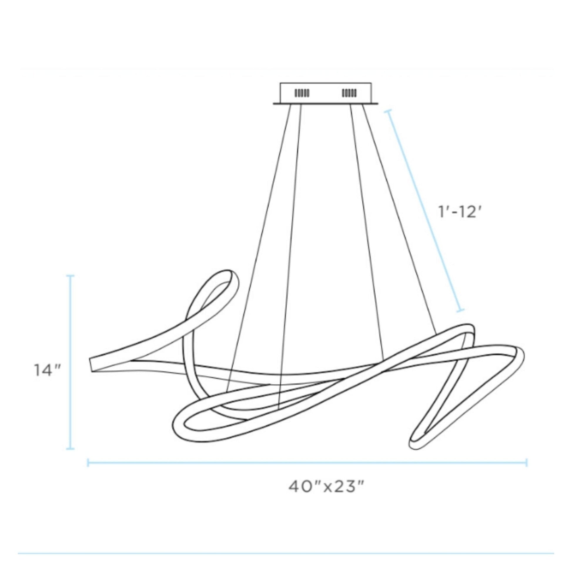 Finesse Decor Moscow 33" W x 14" H Black Finish 1-Light LED Chandelier