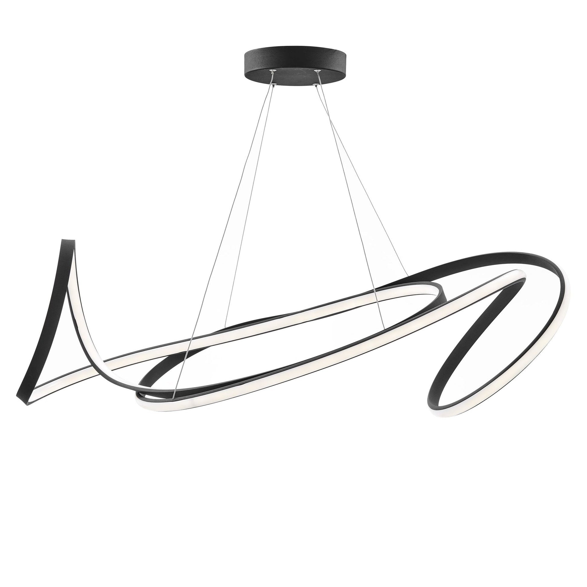Finesse Decor Moscow 33" W x 14" H Black Finish 1-Light LED Chandelier