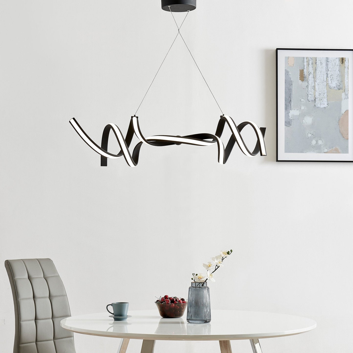Finesse Decor Munich 11" Black 2-Light LED Chandelier
