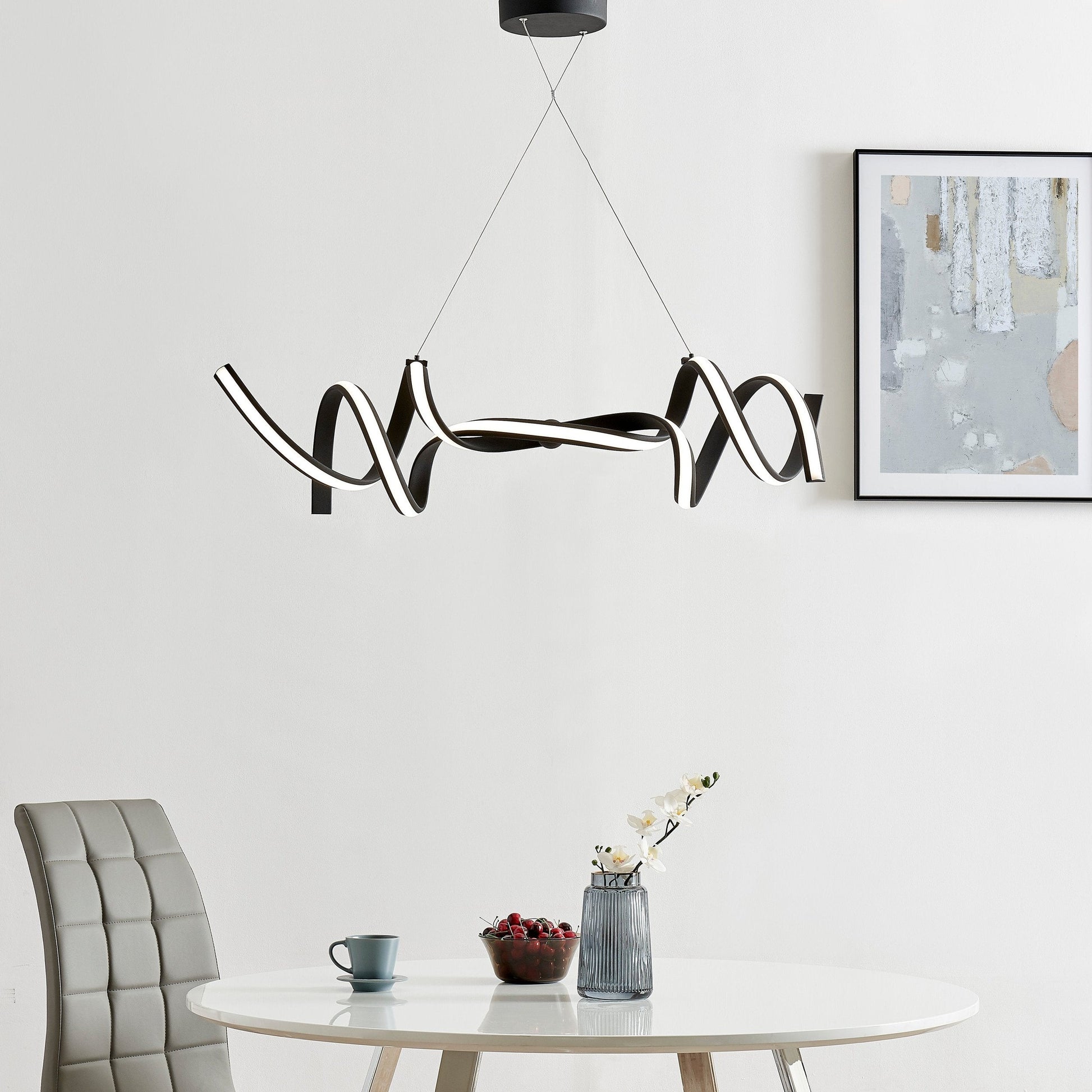 Finesse Decor Munich 11" Black 2-Light LED Chandelier
