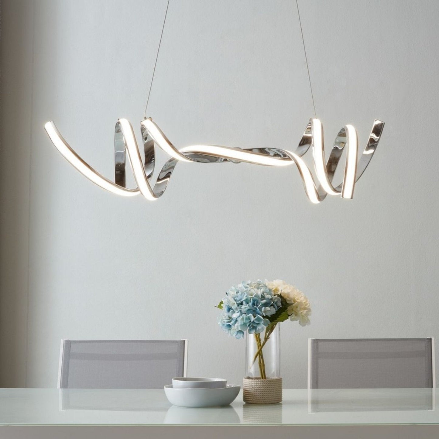 Finesse Decor Munich 11" Chrome 2-Light LED Chandelier