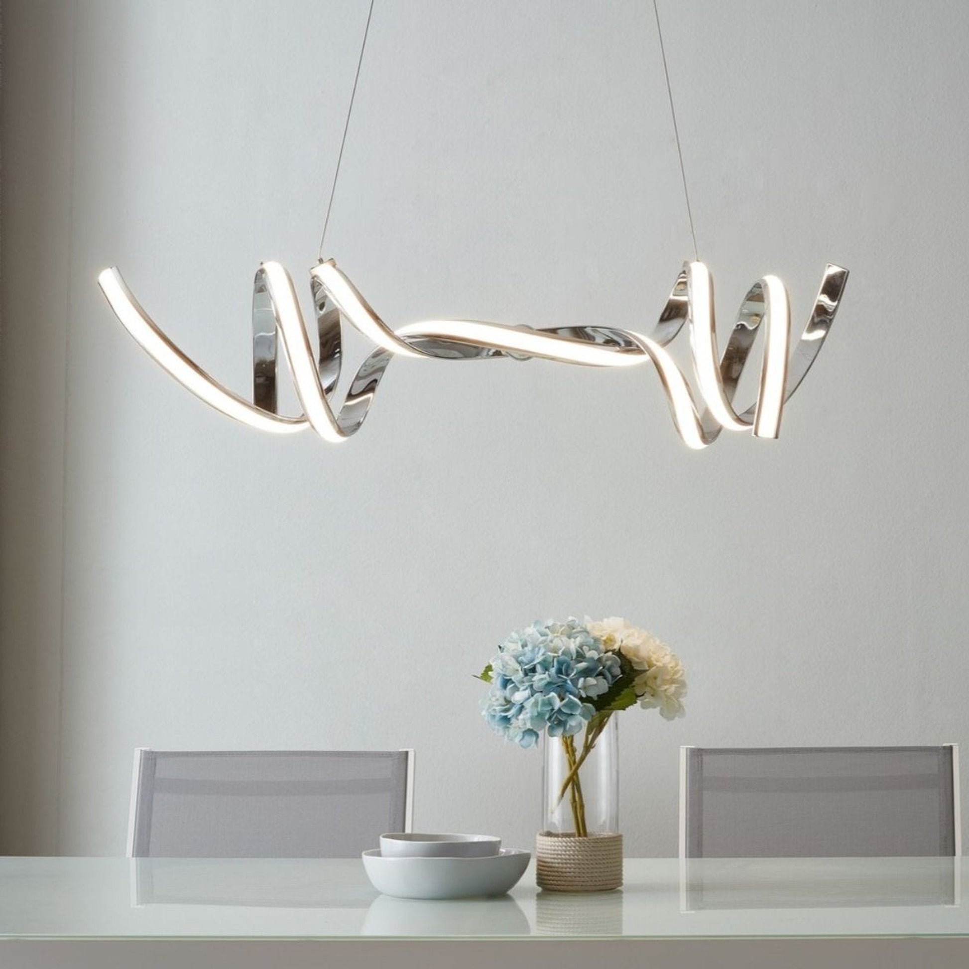 Finesse Decor Munich 11" Chrome 2-Light LED Chandelier