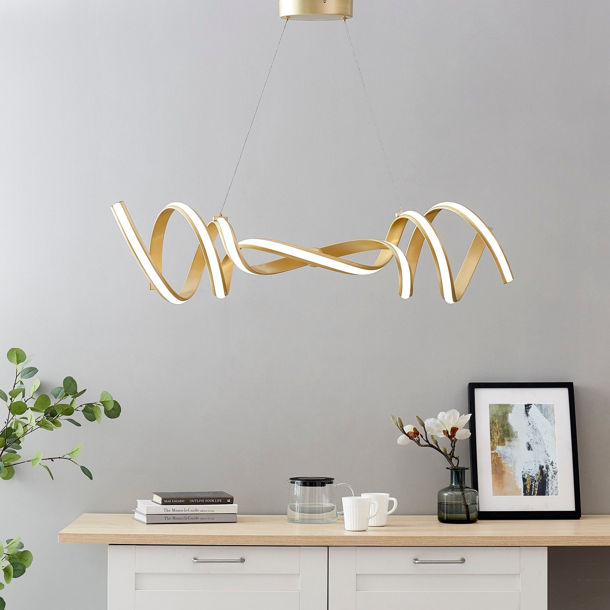 Finesse Decor Munich 11" Gold 2-Light LED Chandelier
