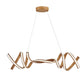 Finesse Decor Munich 11" W x 13" H Brown Wood Finish 2-Light LED Chandelier