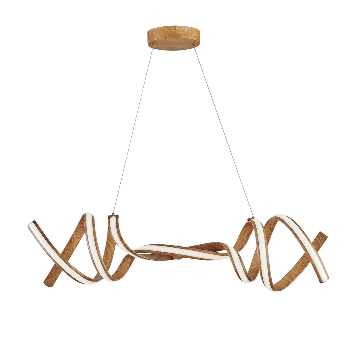 Finesse Decor Munich 11" W x 13" H Brown Wood Finish 2-Light LED Chandelier