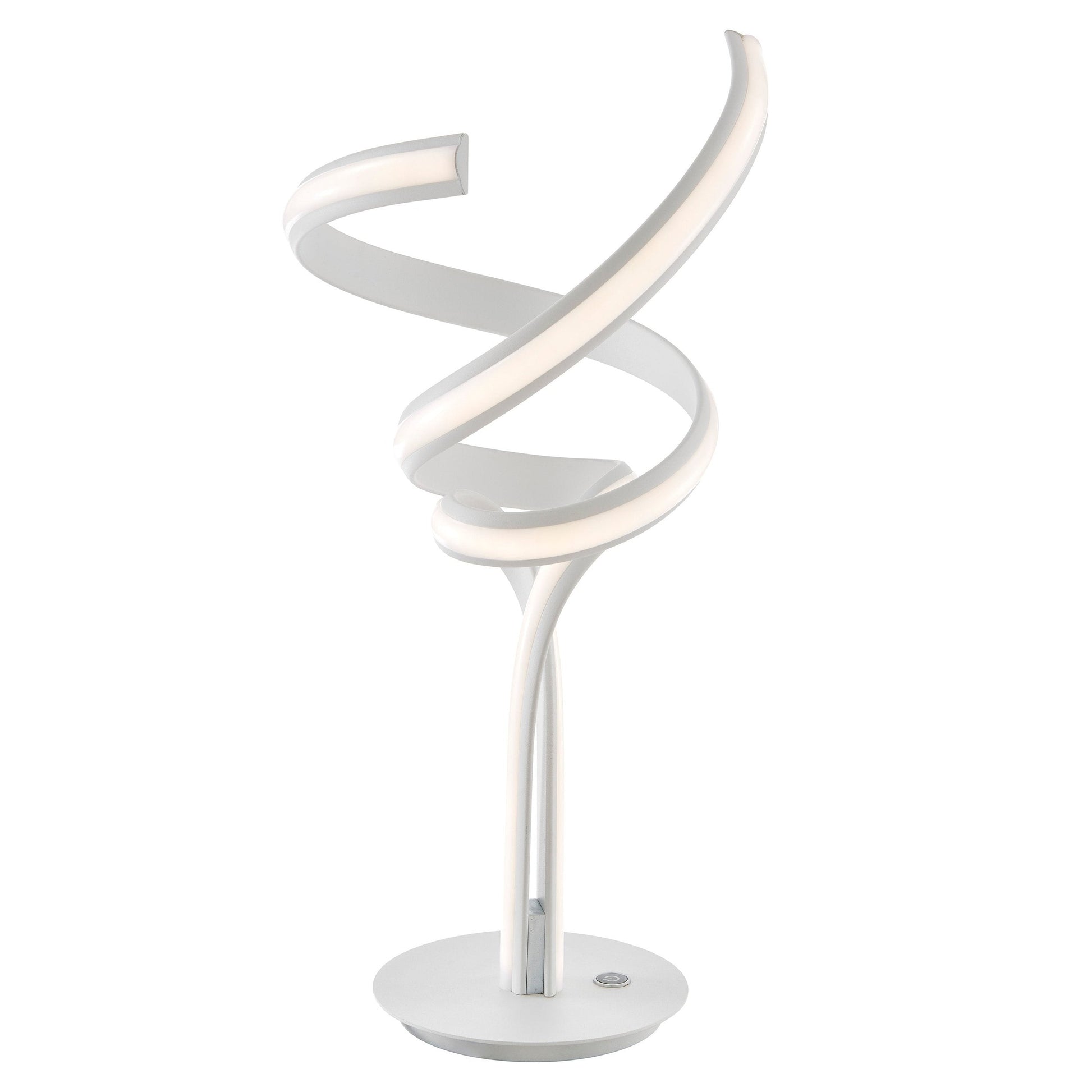 Finesse Decor Munich 17" W x 19" H White Finish 2-Light LED Strip Table Lamp With Touch Dimmer