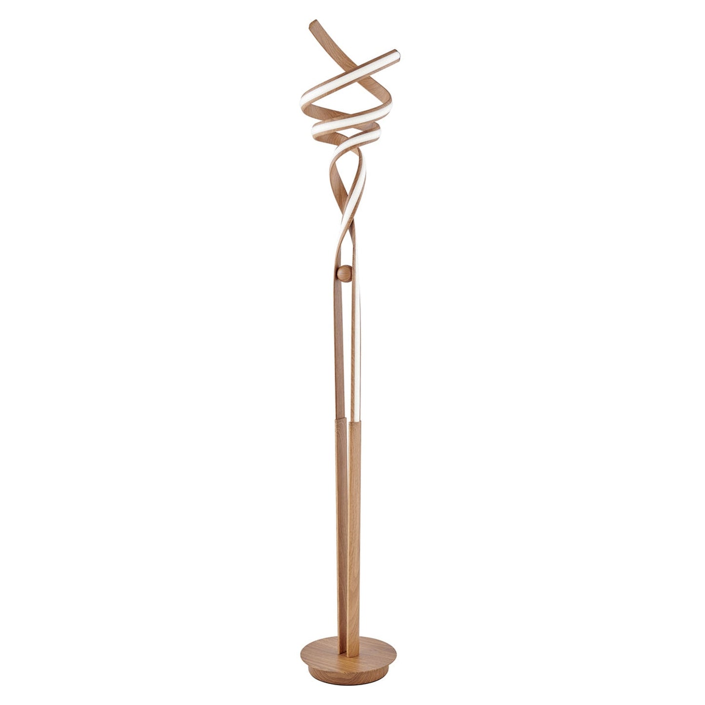 Finesse Decor Munich 63" Light Wood Brown Finish 2-Light LED Floor Lamp