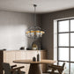 Finesse Decor Opia 25" Gold and Black Finish 8-Light LED Chandelier