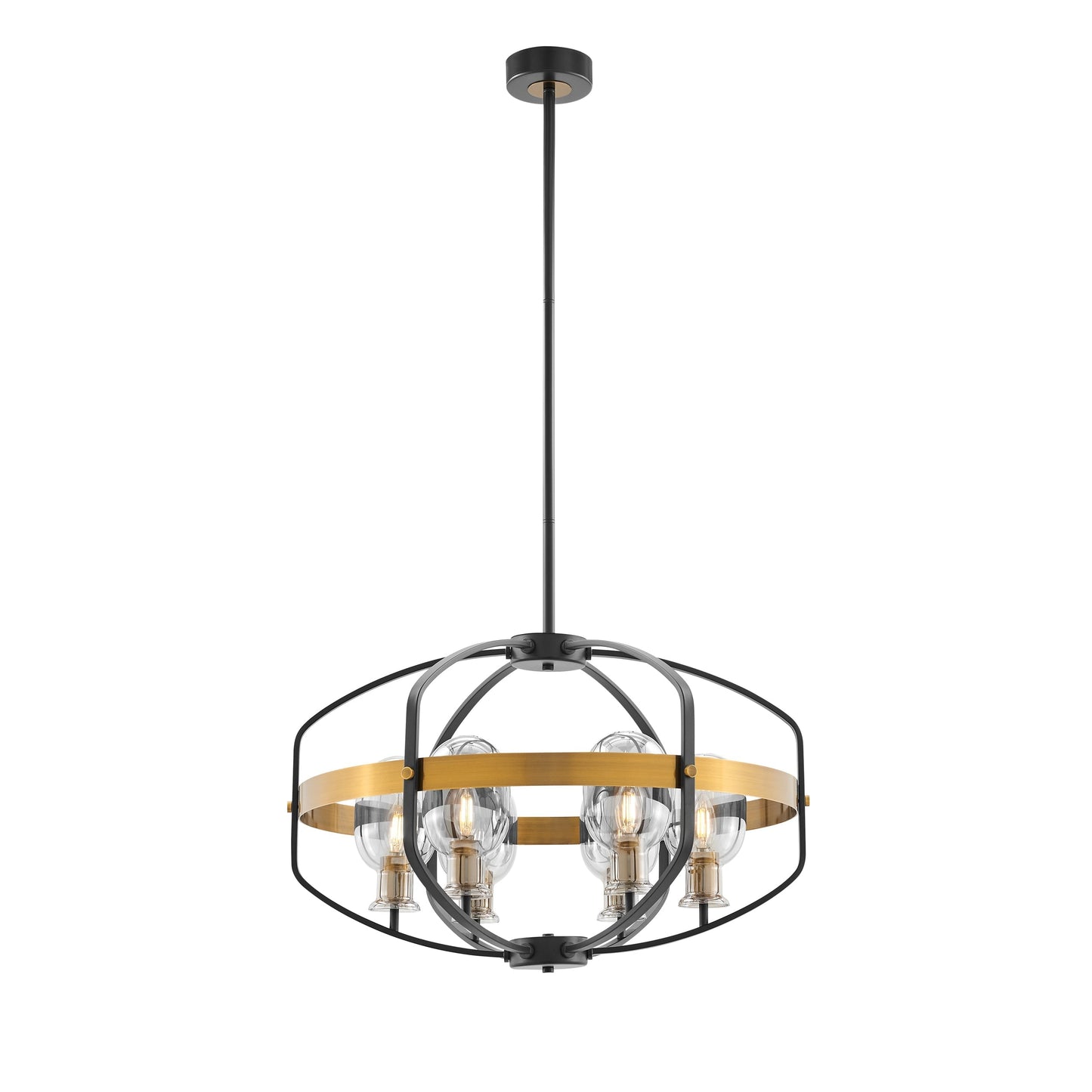 Finesse Decor Opia 25" Gold and Black Finish 8-Light LED Chandelier