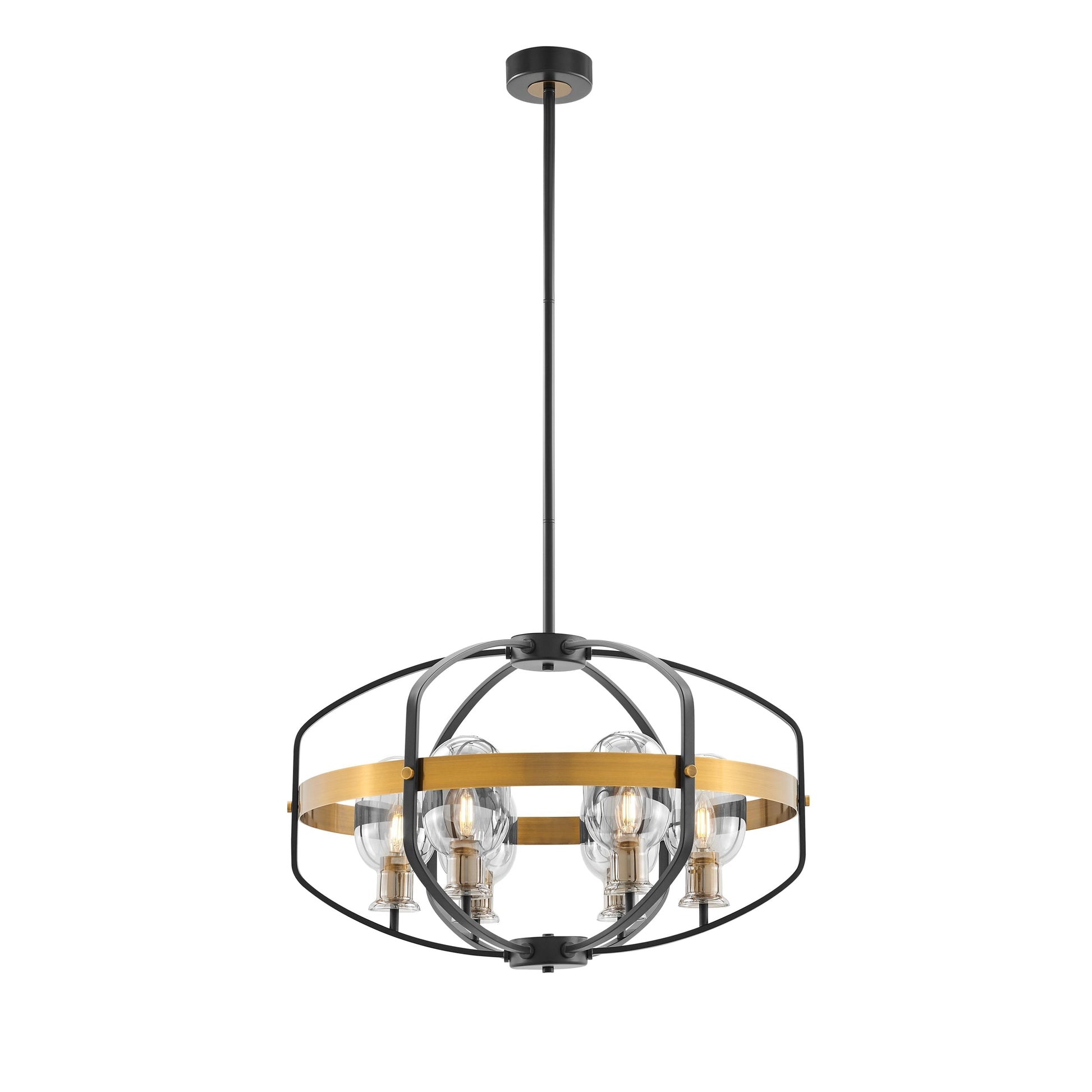 Finesse Decor Opia 25" Gold and Black Finish 8-Light LED Chandelier