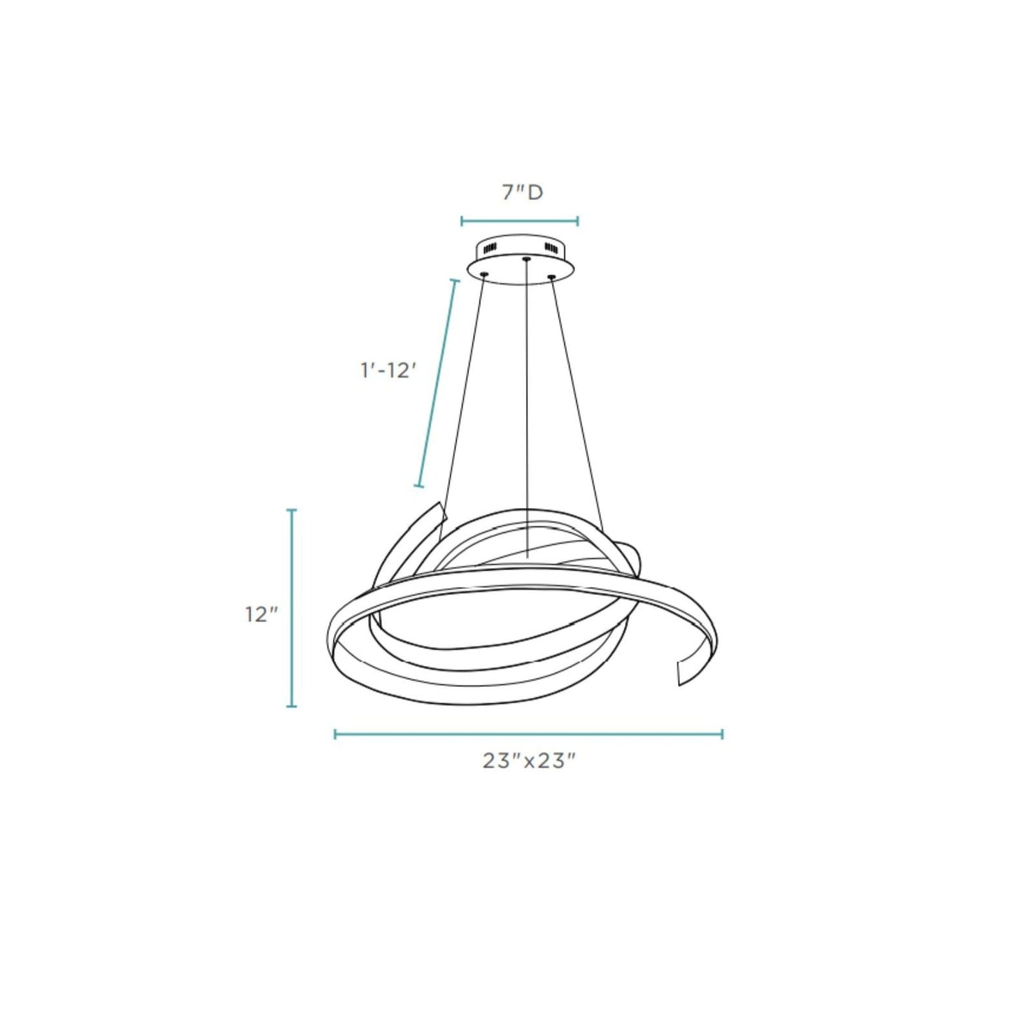 Finesse Decor Oslo 23" Chrome 1-Light LED Chandelier
