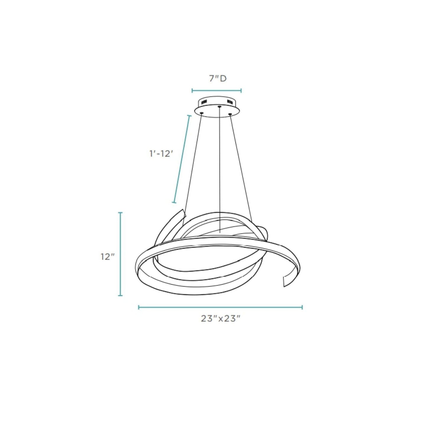 Finesse Decor Oslo 23" Gold 1-Light LED Chandelier