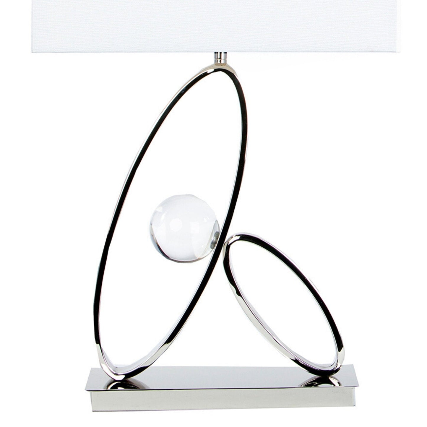 Finesse Decor Oval Crystal Chrome Finish 1-Light Table Lamp