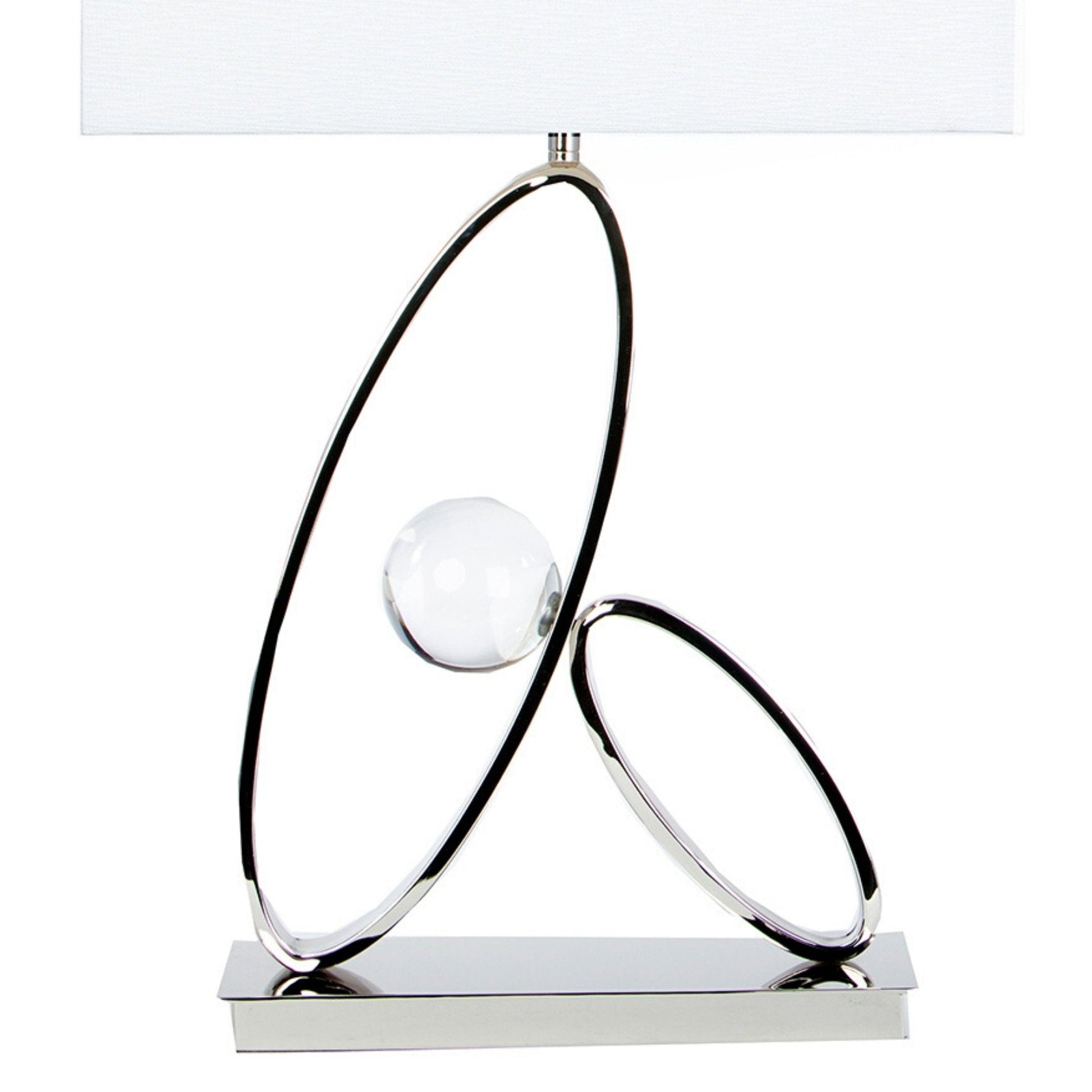 Finesse Decor Oval Crystal Chrome Finish 1-Light Table Lamp