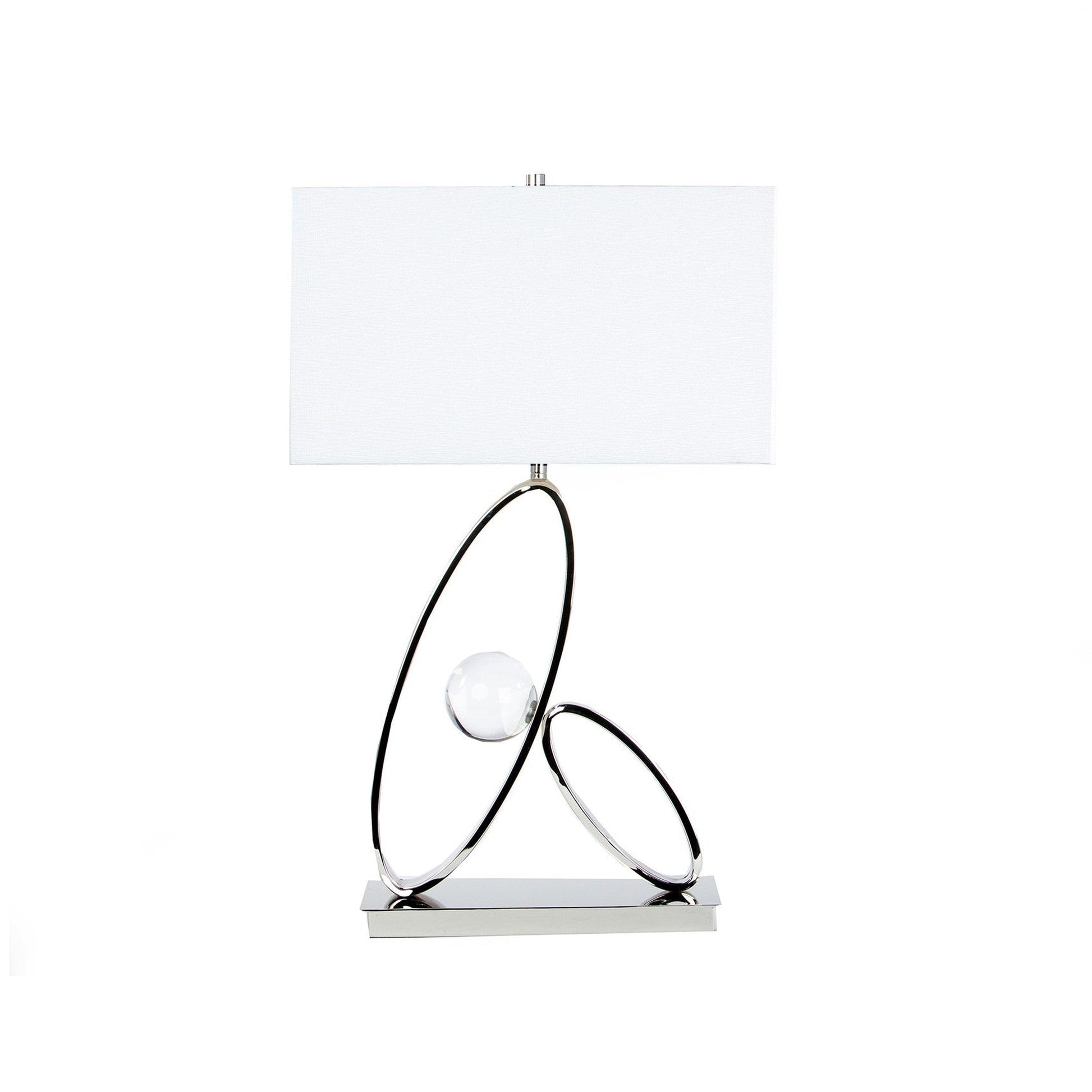 Finesse Decor Oval Crystal Chrome Finish 1-Light Table Lamp