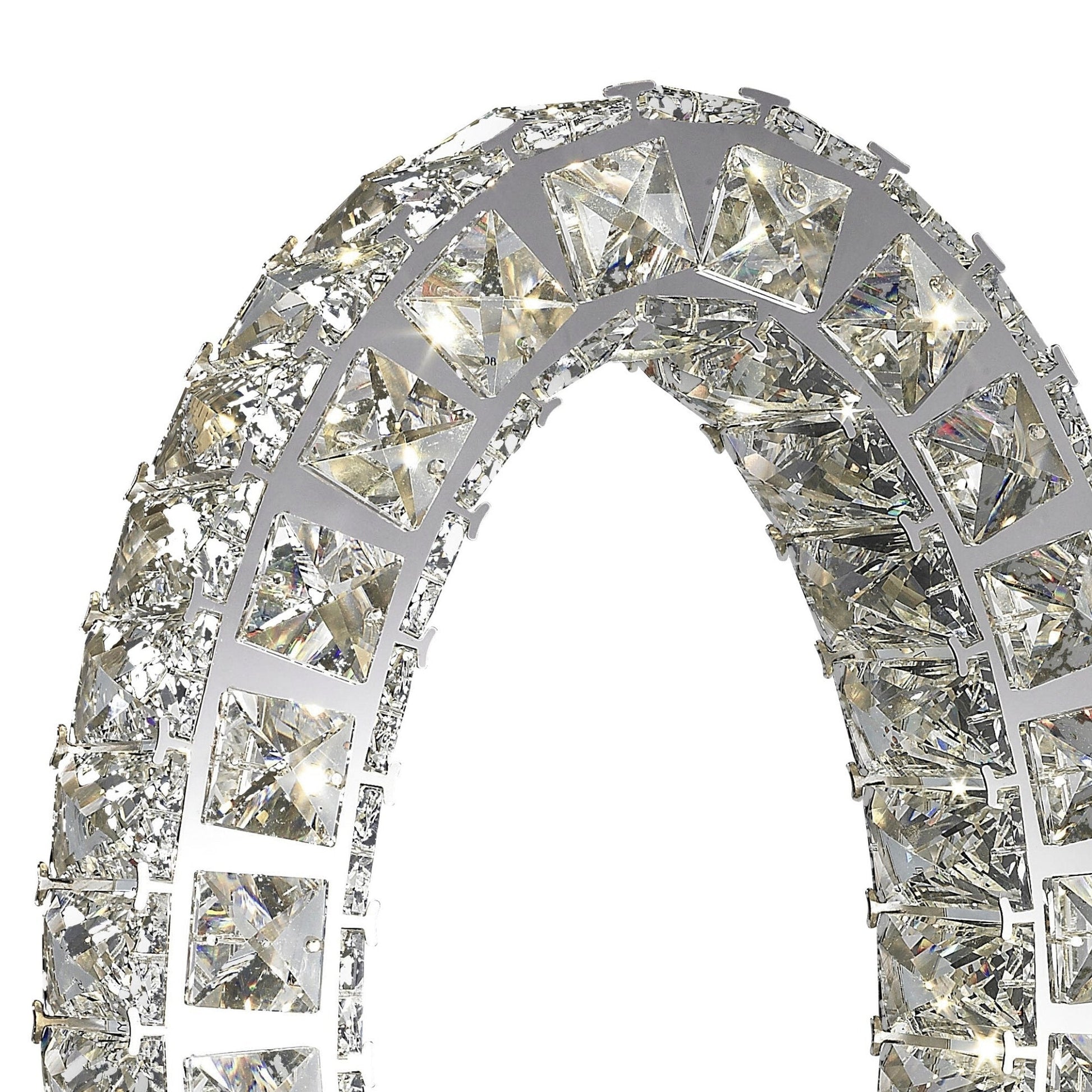 Finesse Decor Oval Crystal Extravaganza 3" W x 18" H Chrome Finish 1-Light LED Strip Table Lamp