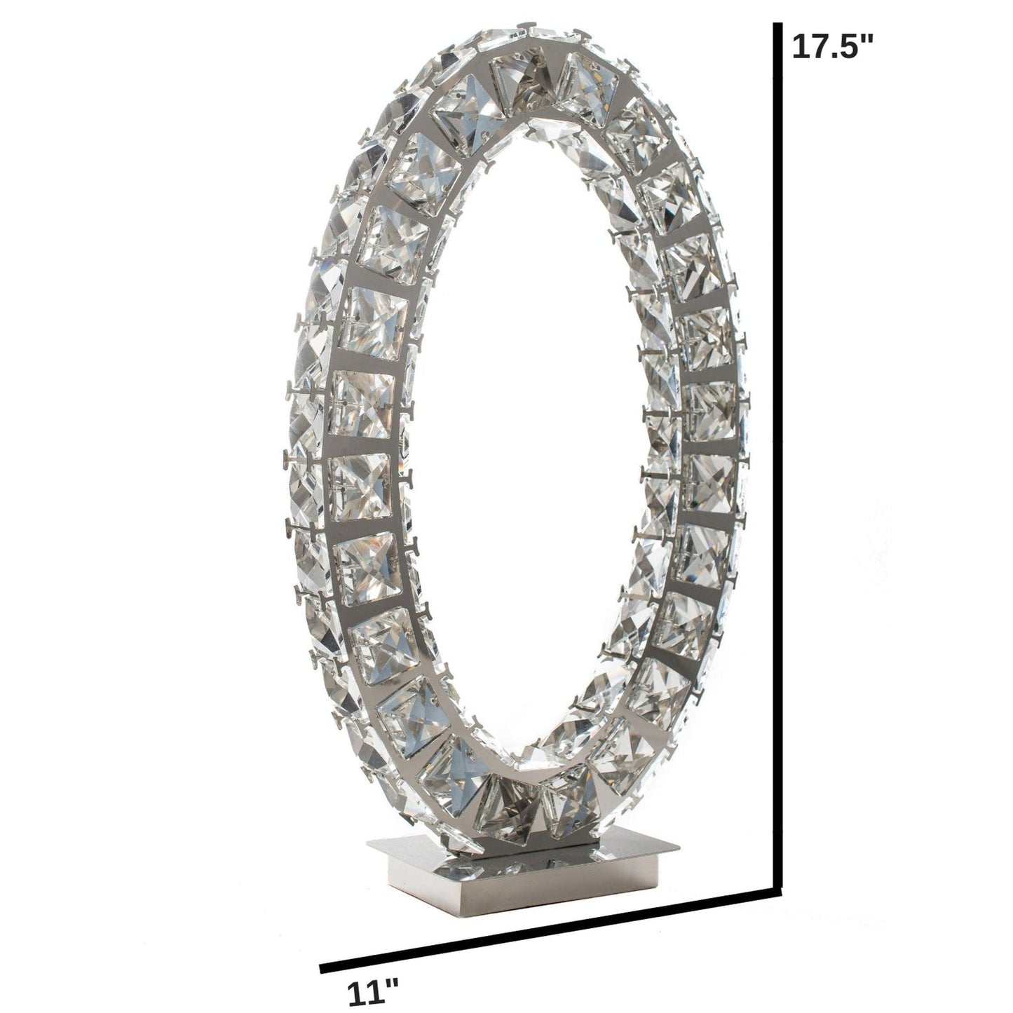 Finesse Decor Oval Crystal Extravaganza 3" W x 18" H Chrome Finish 1-Light LED Strip Table Lamp