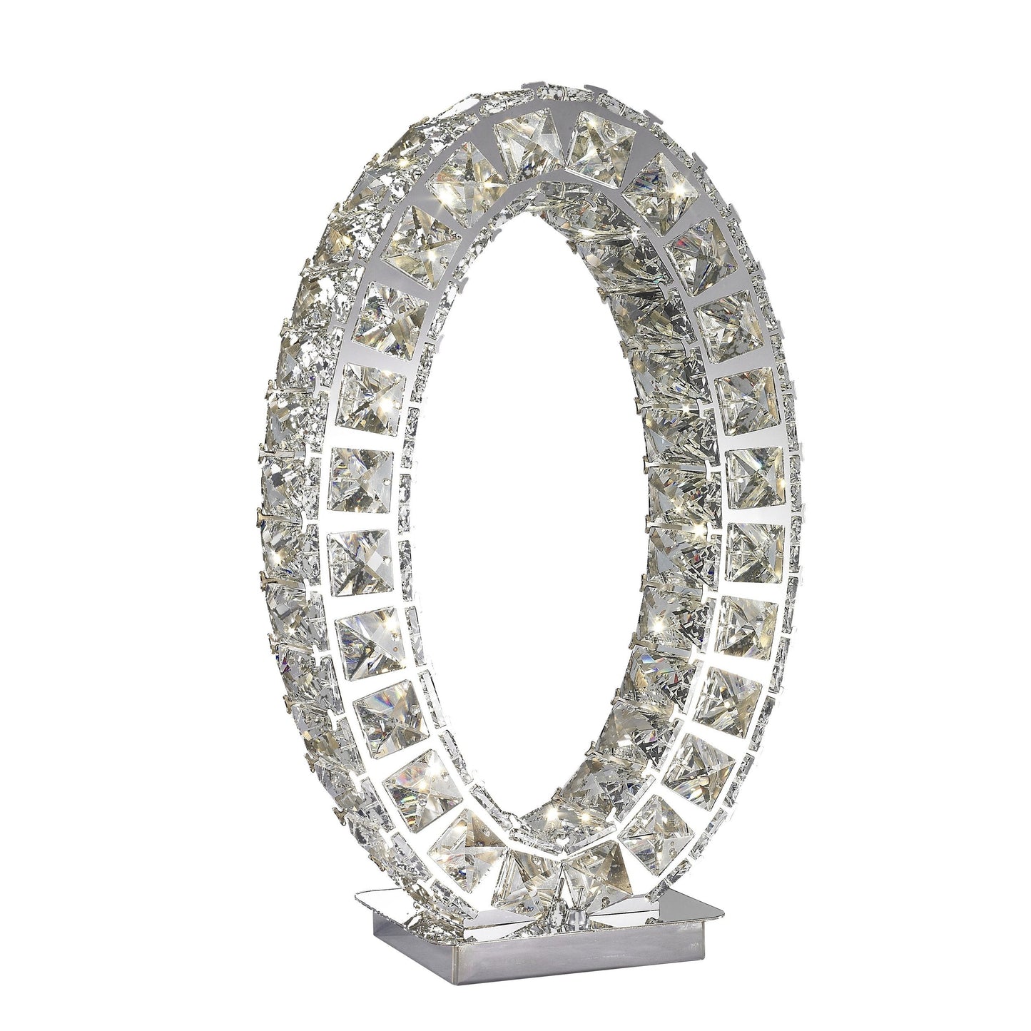 Finesse Decor Oval Crystal Extravaganza 3" W x 18" H Chrome Finish 1-Light LED Strip Table Lamp