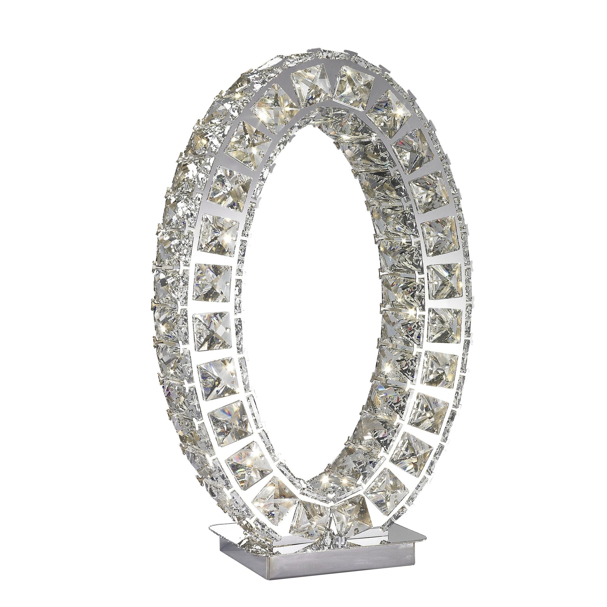Finesse Decor Oval Crystal Extravaganza 3" W x 18" H Chrome Finish 1-Light LED Strip Table Lamp