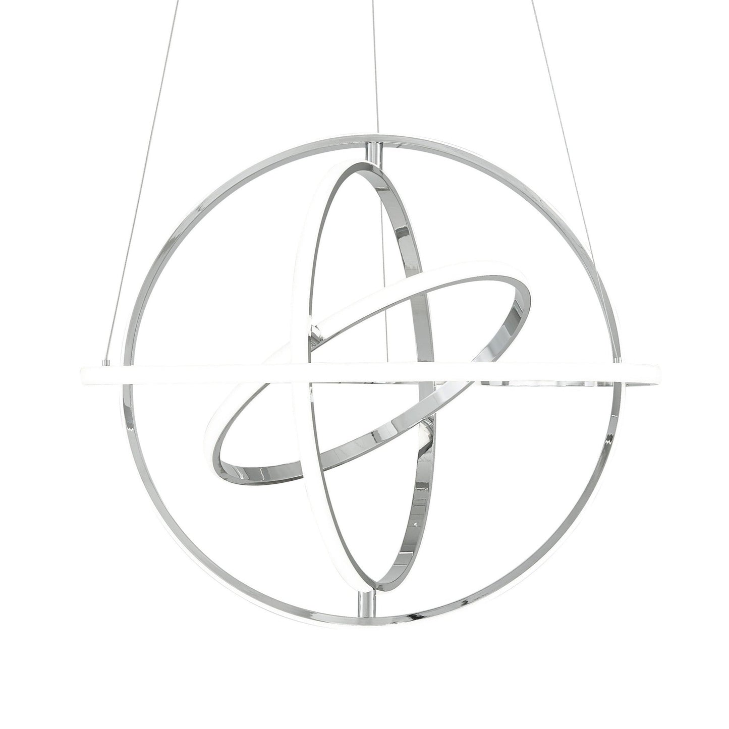 Finesse Decor Oxford 26" Chrome 3-Light LED Chandelier