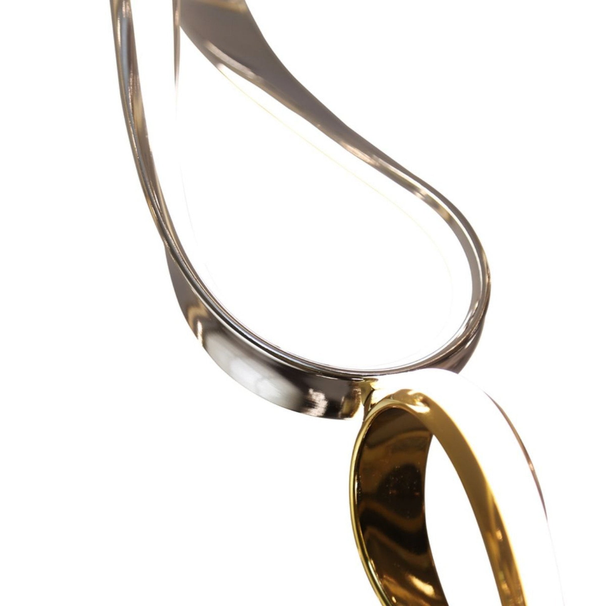 Finesse Decor Prague 7" Chrome and Gold 4-Light LED Chandelier
