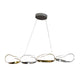 Finesse Decor Prague 7" Chrome and Gold 4-Light LED Horizontal Chandelier