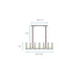 Finesse Decor Rectangular Crystal Dianyi 12" Silver Finish 12-Light LED Chandelier