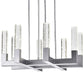Finesse Decor Rectangular Crystal Dianyi 26" Silver Finish 8-Light LED Chandelier