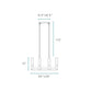 Finesse Decor Rectangular Crystal Dianyi 26" Silver Finish 8-Light LED Chandelier