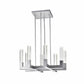 Finesse Decor Rectangular Crystal Dianyi 26" Silver Finish 8-Light LED Chandelier