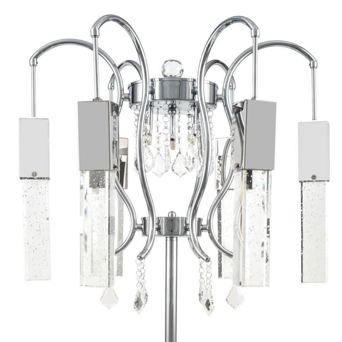 Finesse Decor Retro Chic 22" W x 32" H Chrome Finish 6-Light Table Lamp