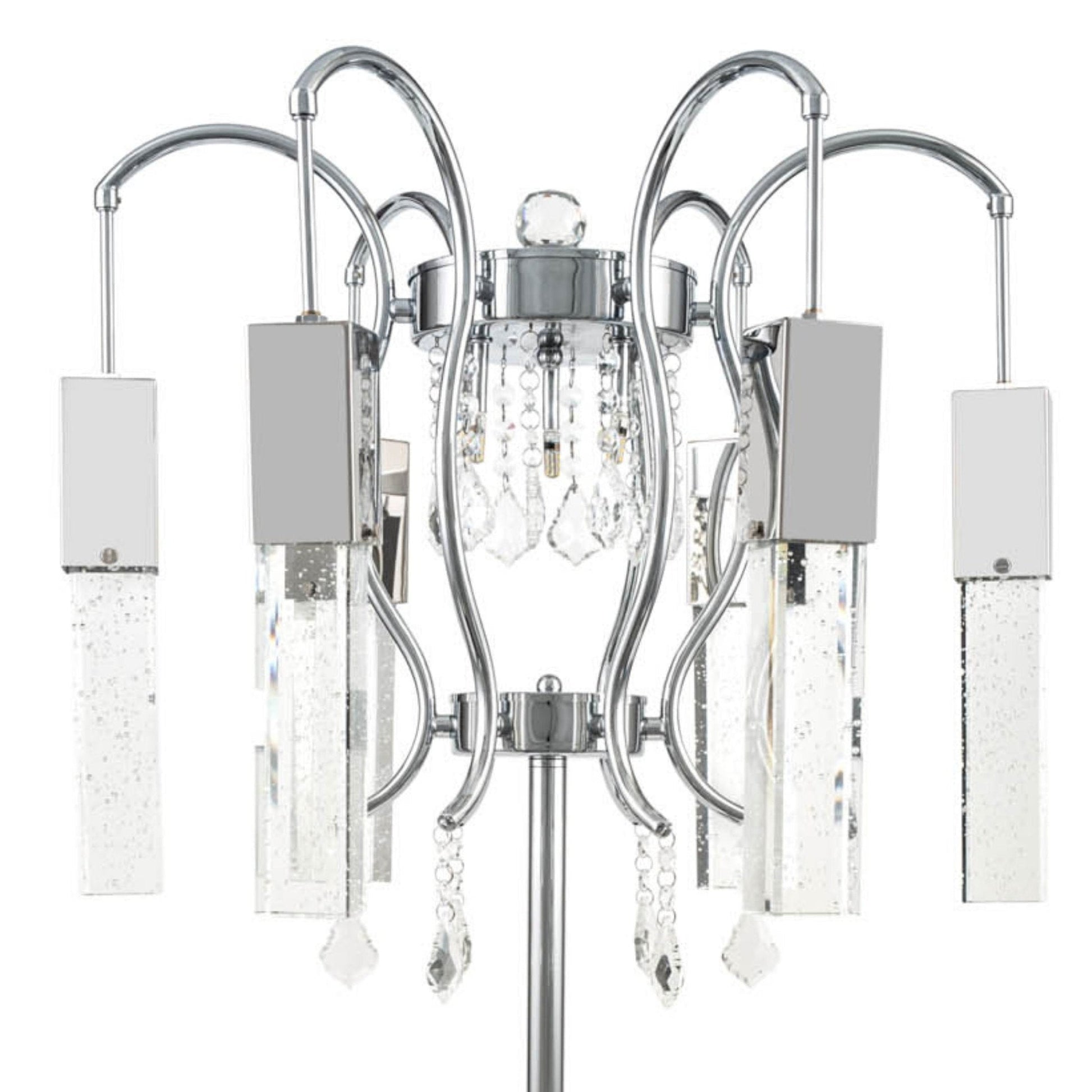 Finesse Decor Retro Chic 22" W x 32" H Chrome Finish 6-Light Table Lamp