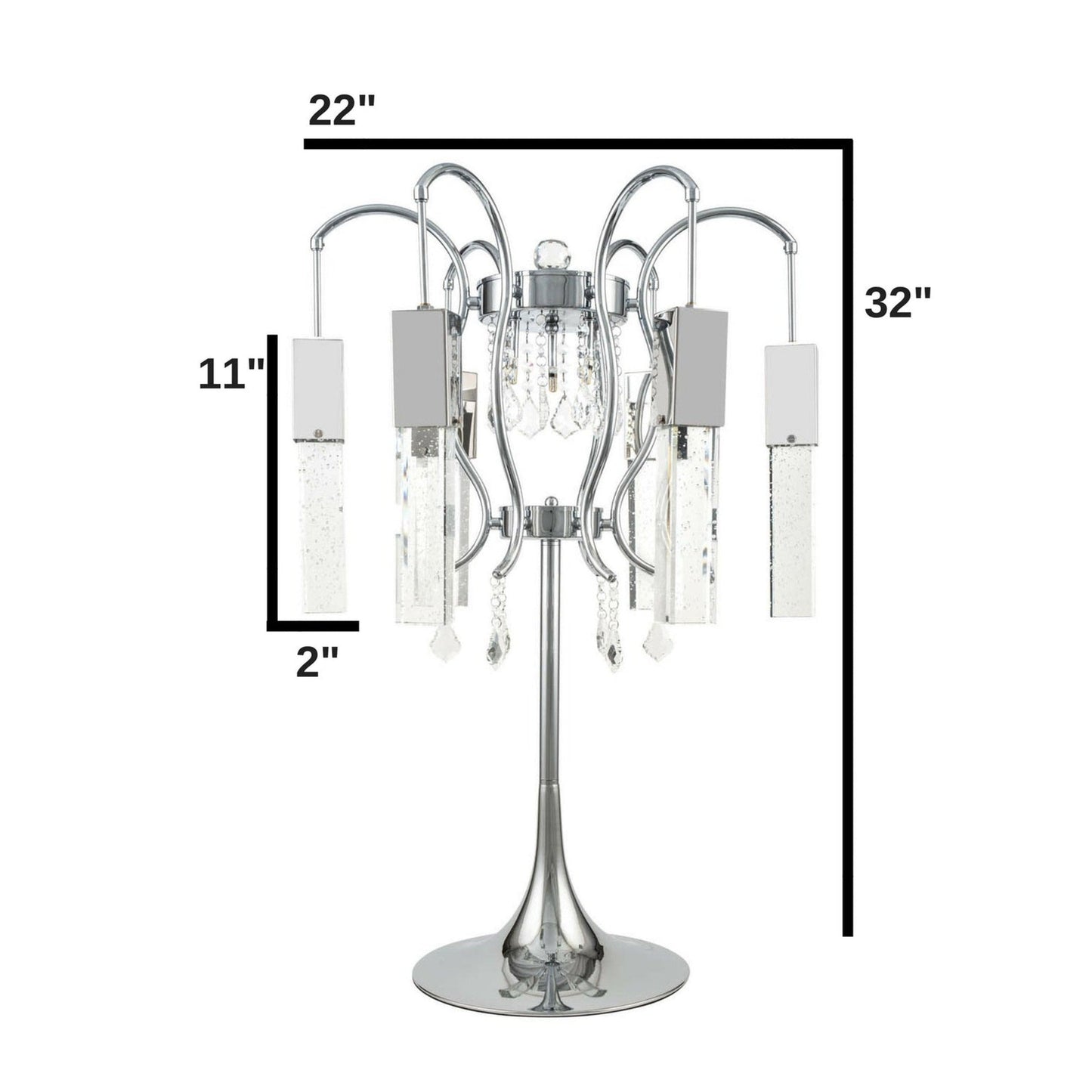Finesse Decor Retro Chic 22" W x 32" H Chrome Finish 6-Light Table Lamp