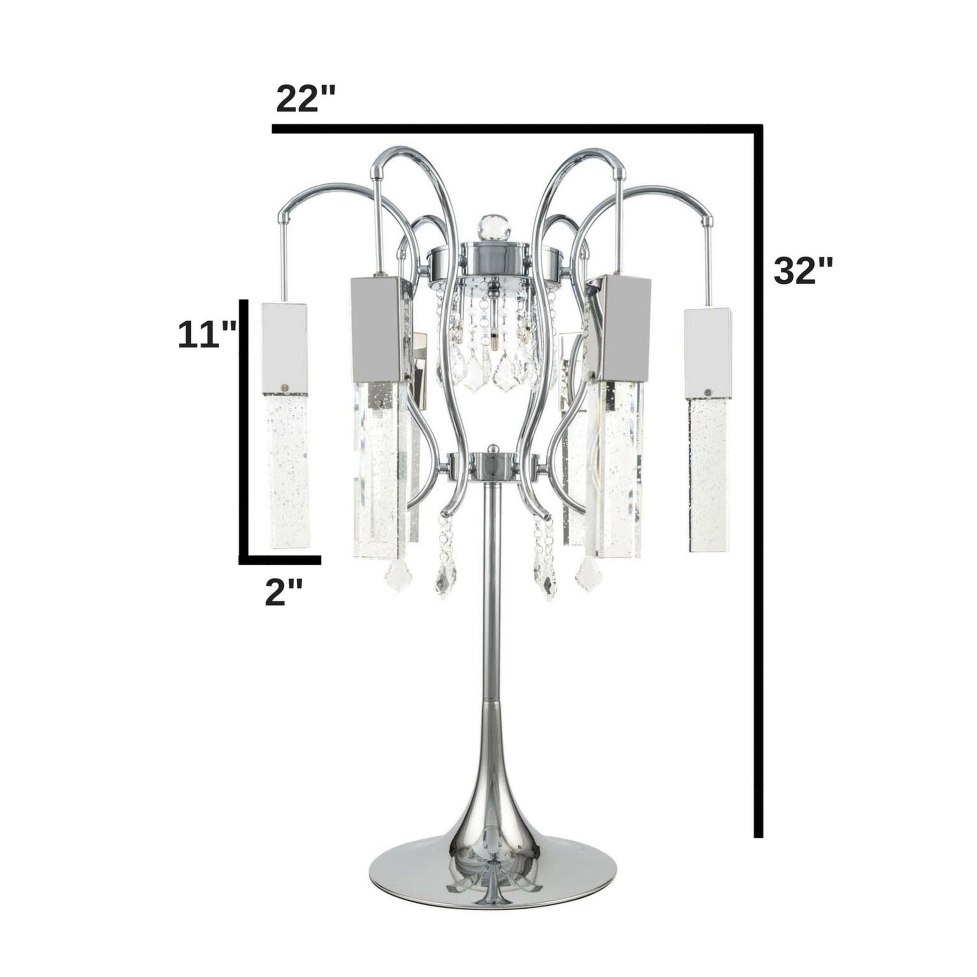 Finesse Decor Retro Chic 22" W x 32" H Chrome Finish 6-Light Table Lamp