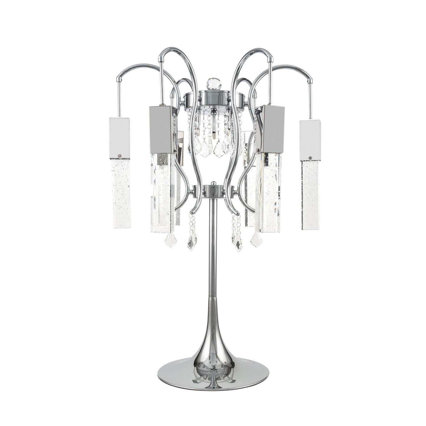 Finesse Decor Retro Chic 22" W x 32" H Chrome Finish 6-Light Table Lamp