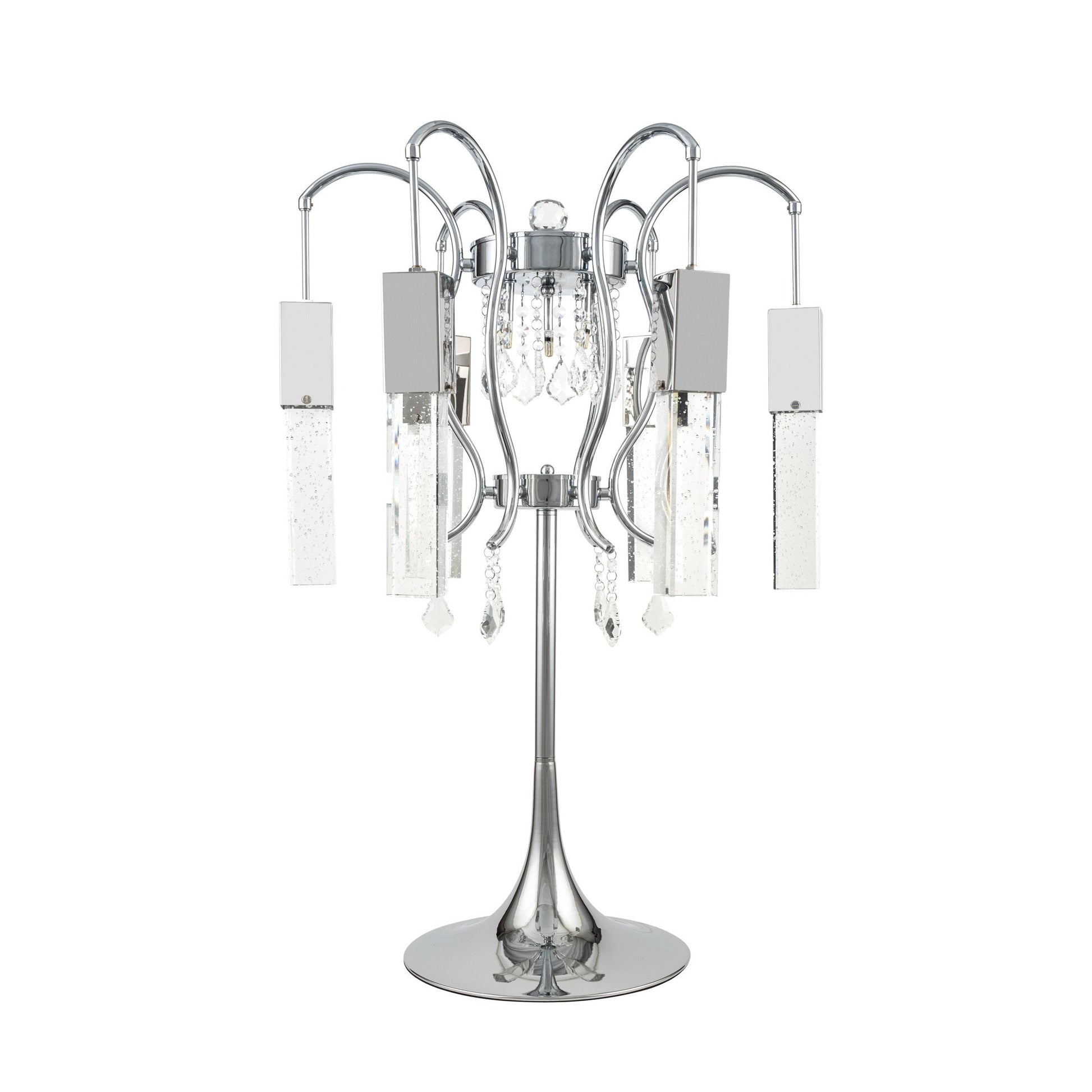 Finesse Decor Retro Chic 22" W x 32" H Chrome Finish 6-Light Table Lamp