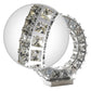 Finesse Decor Round Crystal Extravaganza 3" W x 11" H Chrome Finish 1-Light LED Strip Table Lamp With Touch Dimmer